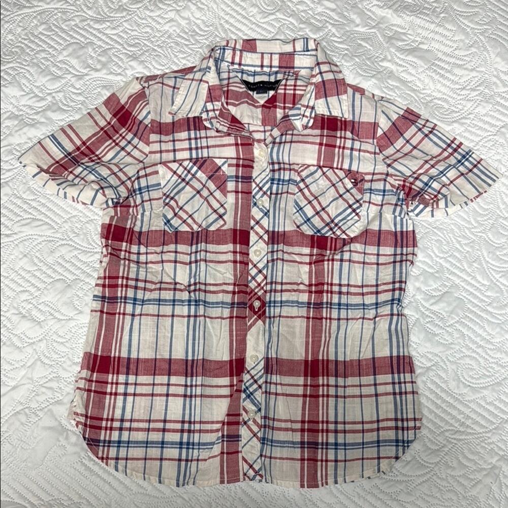 NWOT Tommy Hilfiger Women’s Button Down Plaid Shirt Size Small